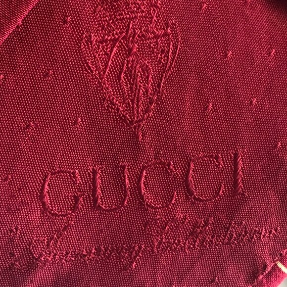 VTG Classic Gucci Designer Necktie 100% Silk Made in Italy Red - Picture 13 of 15